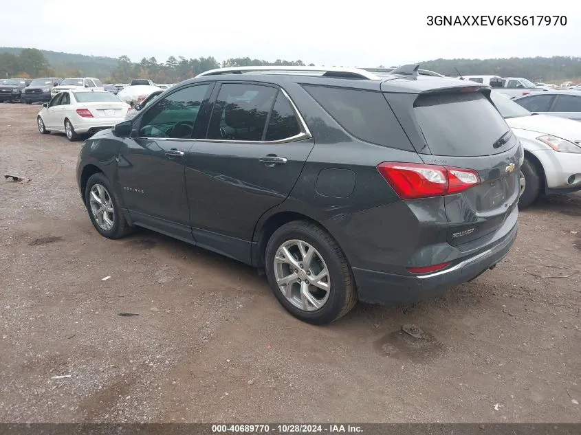 2019 Chevrolet Equinox Premier VIN: 3GNAXXEV6KS617970 Lot: 40689770