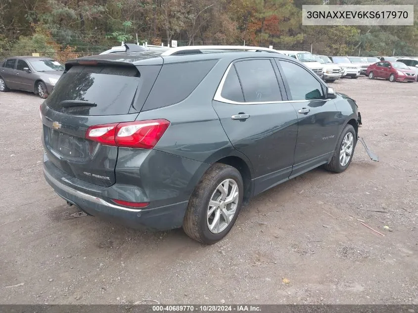 2019 Chevrolet Equinox Premier VIN: 3GNAXXEV6KS617970 Lot: 40689770