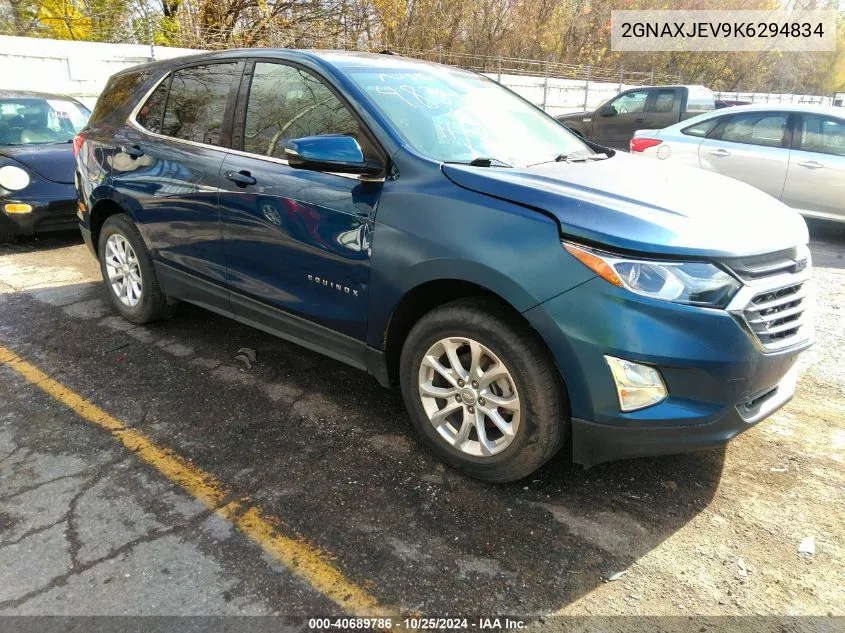 2019 Chevrolet Equinox Lt VIN: 2GNAXJEV9K6294834 Lot: 40689786