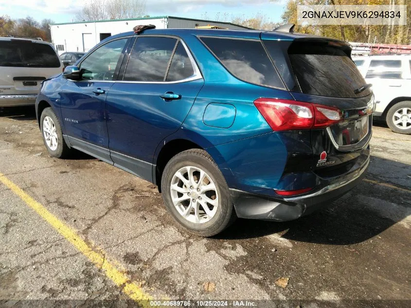 2019 Chevrolet Equinox Lt VIN: 2GNAXJEV9K6294834 Lot: 40689786