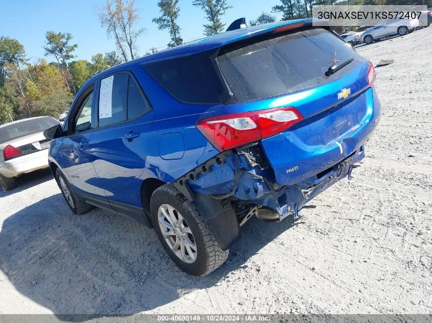 2019 Chevrolet Equinox Ls VIN: 3GNAXSEV1KS572407 Lot: 40690149