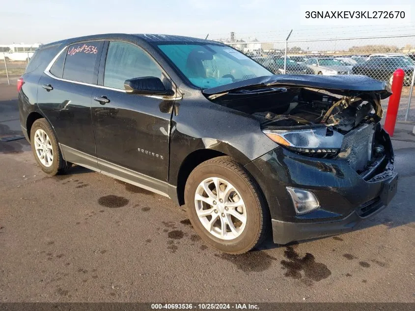 2019 Chevrolet Equinox Lt VIN: 3GNAXKEV3KL272670 Lot: 40693536