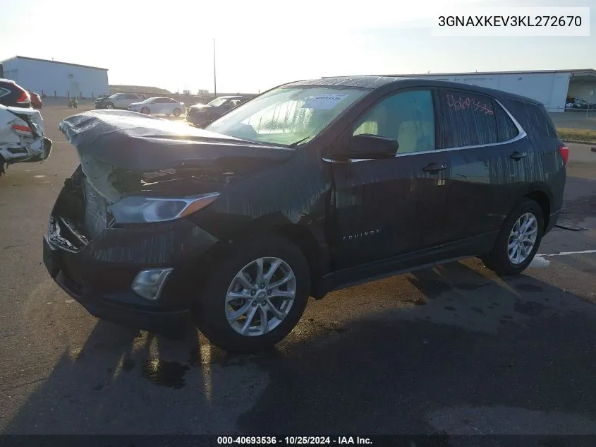 2019 Chevrolet Equinox Lt VIN: 3GNAXKEV3KL272670 Lot: 40693536