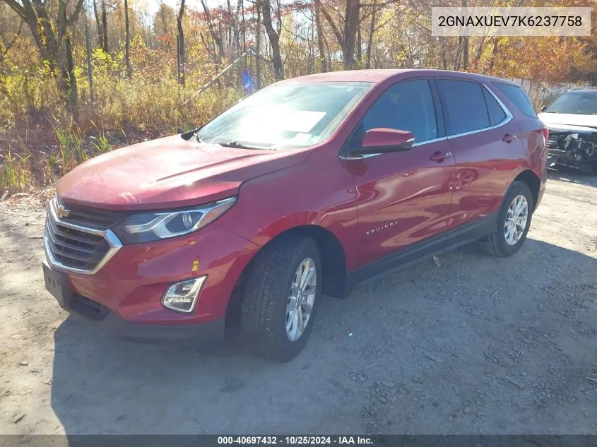 2019 Chevrolet Equinox Lt VIN: 2GNAXUEV7K6237758 Lot: 40697432