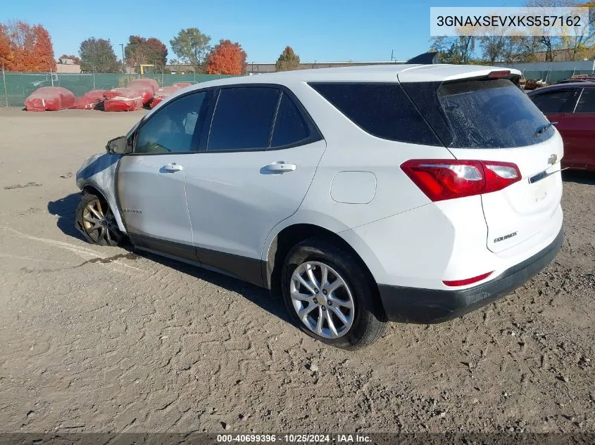 2019 Chevrolet Equinox Ls VIN: 3GNAXSEVXKS557162 Lot: 40699396