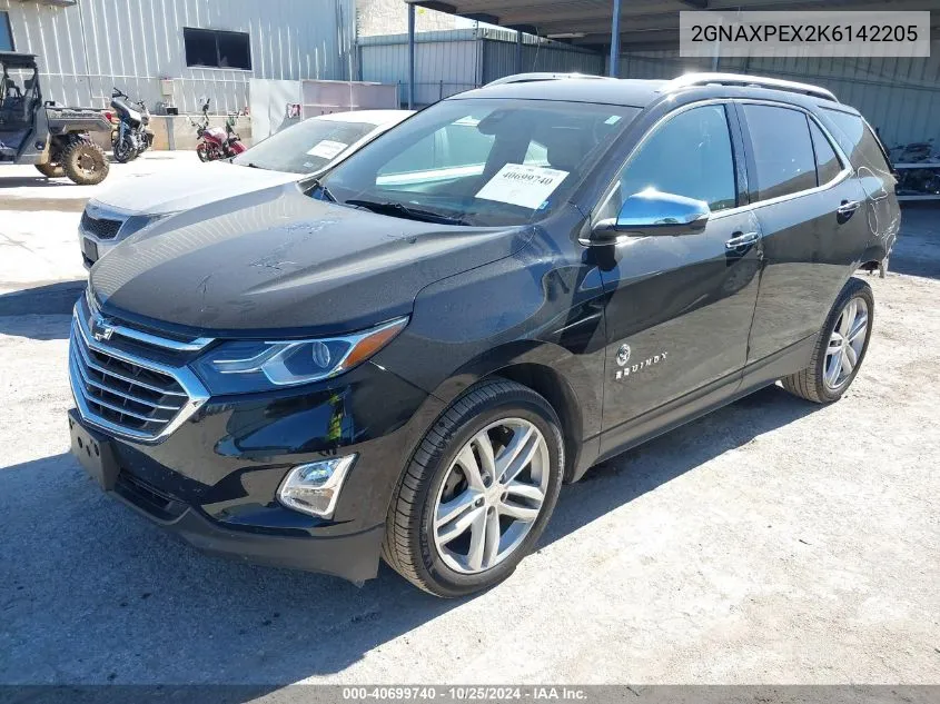 2019 Chevrolet Equinox Premier VIN: 2GNAXPEX2K6142205 Lot: 40699740