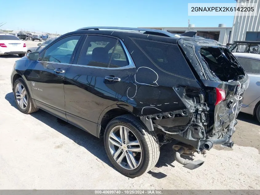 2019 Chevrolet Equinox Premier VIN: 2GNAXPEX2K6142205 Lot: 40699740