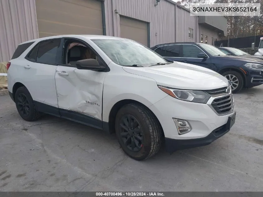 2019 Chevrolet Equinox Ls VIN: 3GNAXHEV3KS652164 Lot: 40700496