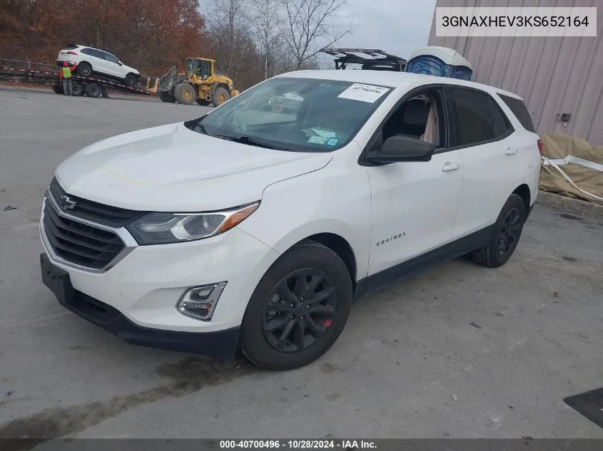 2019 Chevrolet Equinox Ls VIN: 3GNAXHEV3KS652164 Lot: 40700496