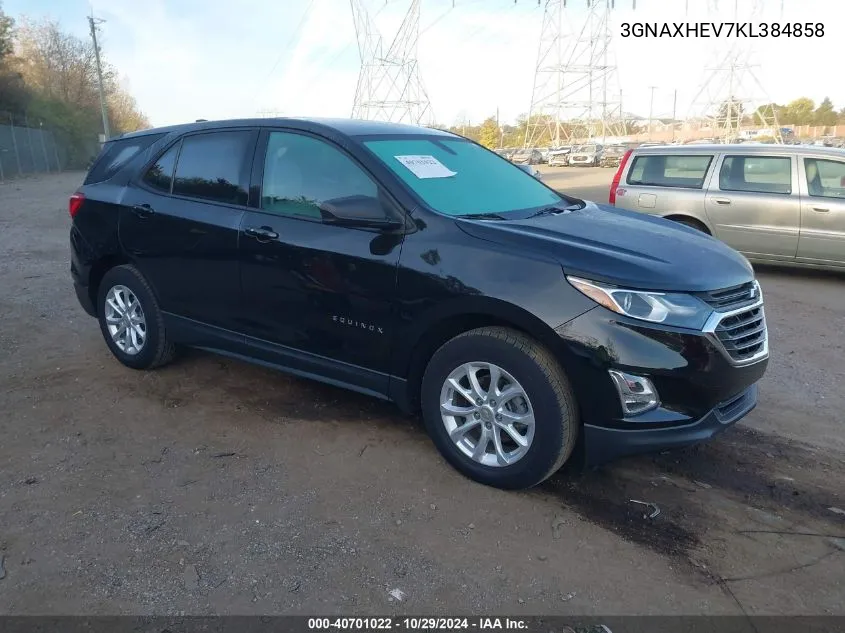 2019 Chevrolet Equinox Ls VIN: 3GNAXHEV7KL384858 Lot: 40701022