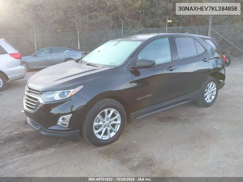 2019 Chevrolet Equinox Ls VIN: 3GNAXHEV7KL384858 Lot: 40701022