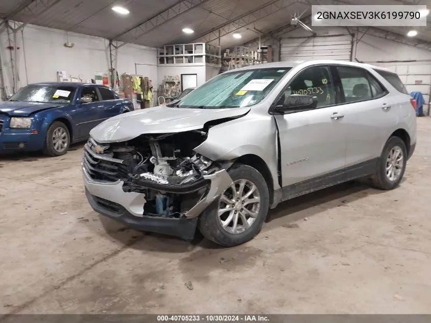 2019 Chevrolet Equinox Ls VIN: 2GNAXSEV3K6199790 Lot: 40705233