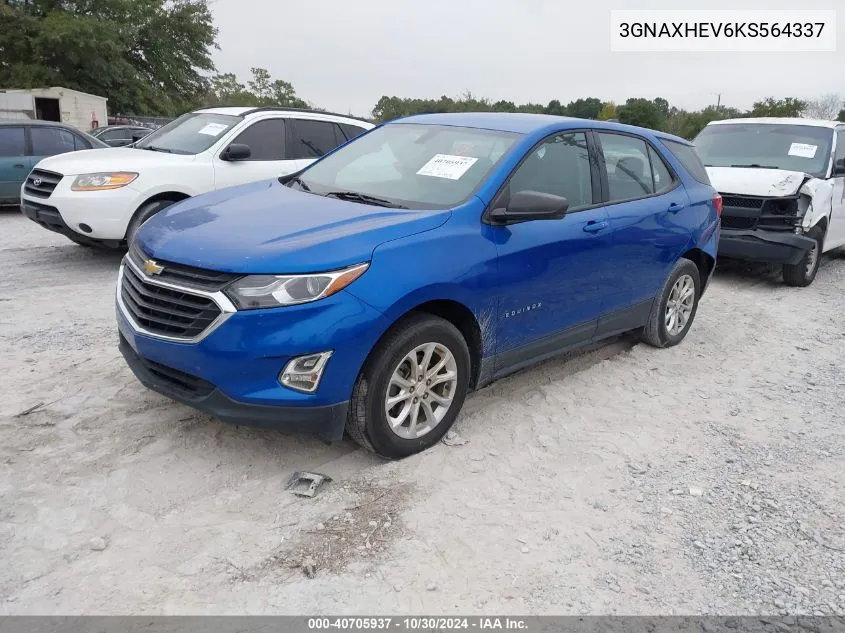 2019 Chevrolet Equinox Ls VIN: 3GNAXHEV6KS564337 Lot: 40705937