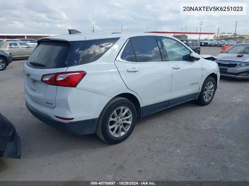 2019 Chevrolet Equinox Lt VIN: 2GNAXTEV5K6251023 Lot: 40708697