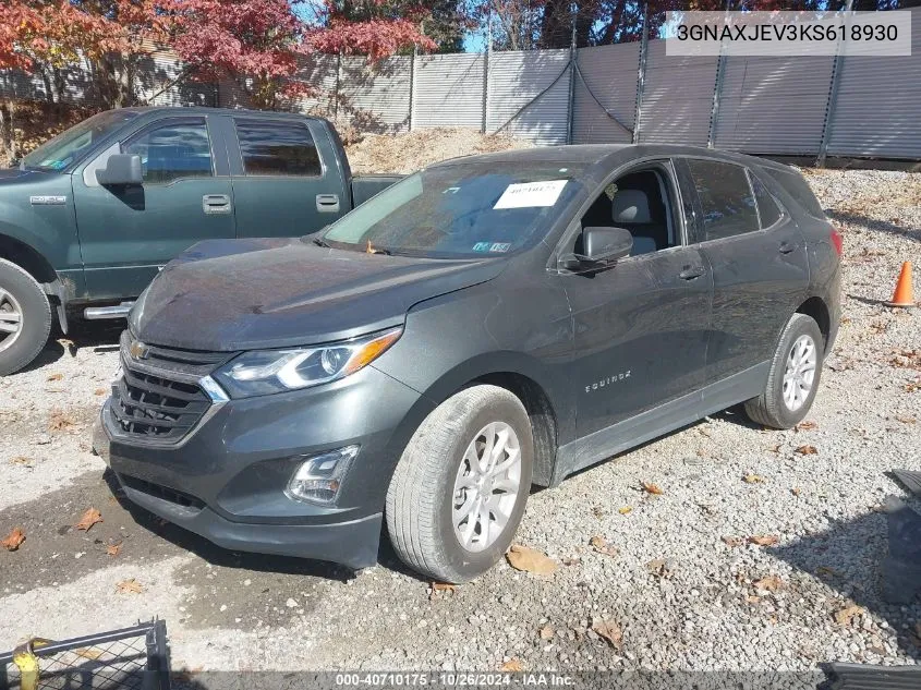 2019 Chevrolet Equinox Lt VIN: 3GNAXJEV3KS618930 Lot: 40710175