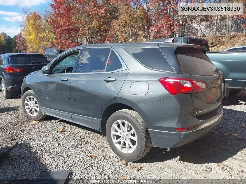 2019 Chevrolet Equinox Lt VIN: 3GNAXJEV3KS618930 Lot: 40710175