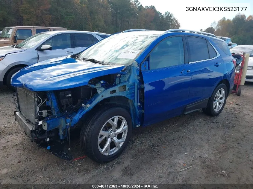 2019 Chevrolet Equinox Lt VIN: 3GNAXVEX3KS523177 Lot: 40712363