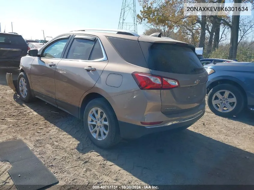 2019 Chevrolet Equinox Lt VIN: 2GNAXKEV8K6301634 Lot: 40717731