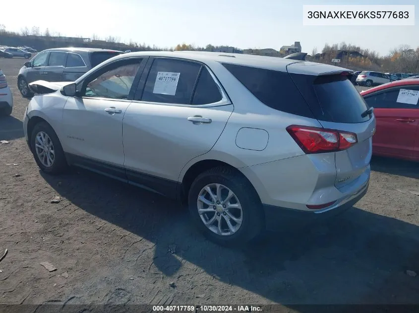 2019 Chevrolet Equinox Lt VIN: 3GNAXKEV6KS577683 Lot: 40717759