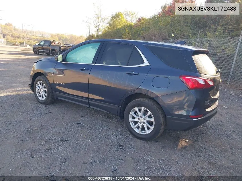 2019 Chevrolet Equinox Lt VIN: 3GNAXUEV3KL172483 Lot: 40723835