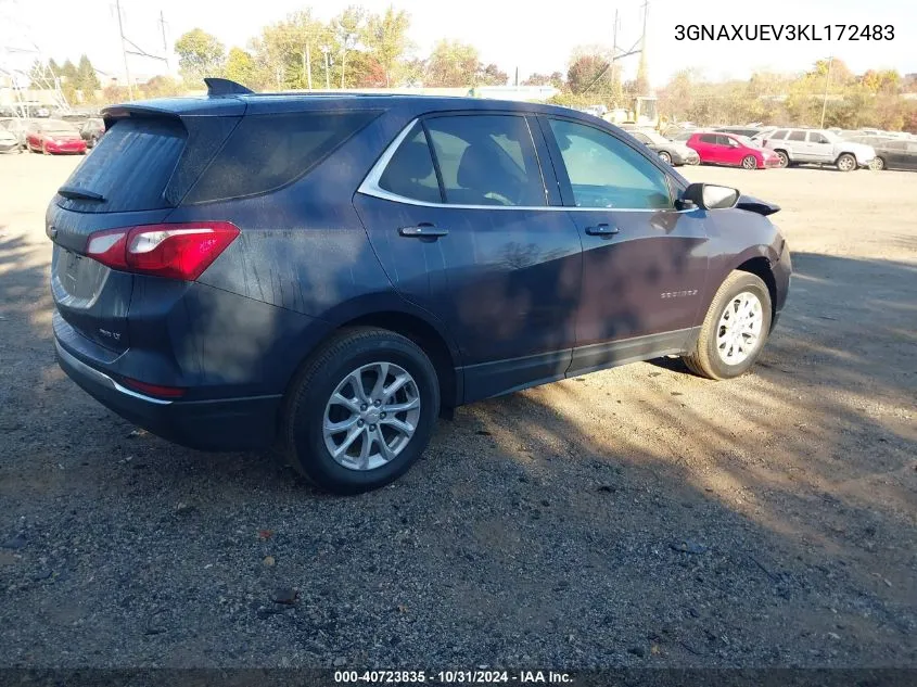 2019 Chevrolet Equinox Lt VIN: 3GNAXUEV3KL172483 Lot: 40723835