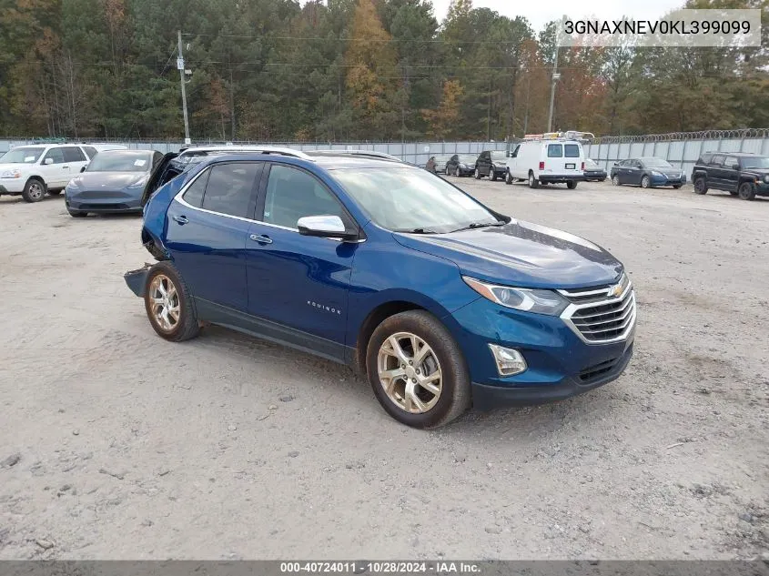 2019 Chevrolet Equinox Premier VIN: 3GNAXNEV0KL399099 Lot: 40724011