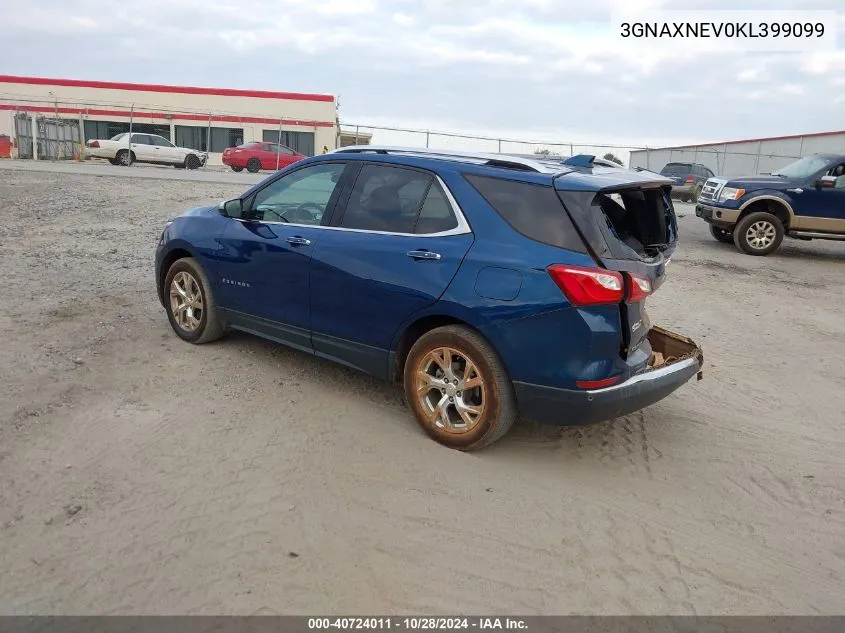 2019 Chevrolet Equinox Premier VIN: 3GNAXNEV0KL399099 Lot: 40724011