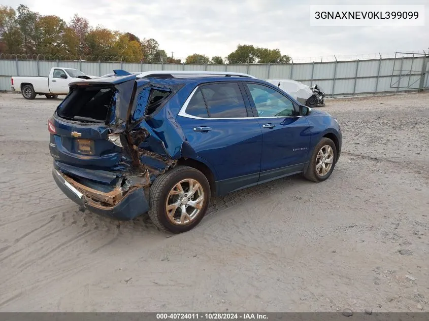 2019 Chevrolet Equinox Premier VIN: 3GNAXNEV0KL399099 Lot: 40724011