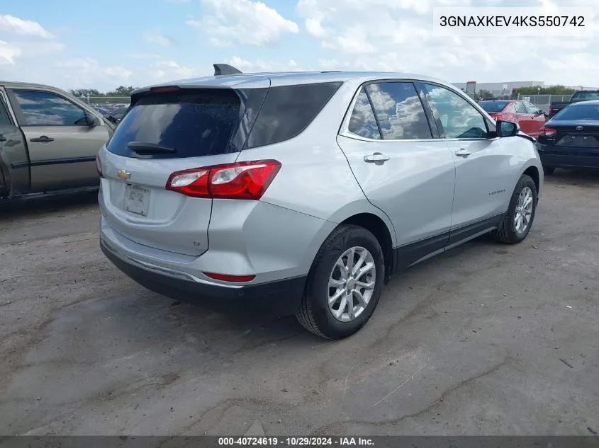 2019 Chevrolet Equinox Lt VIN: 3GNAXKEV4KS550742 Lot: 40724619