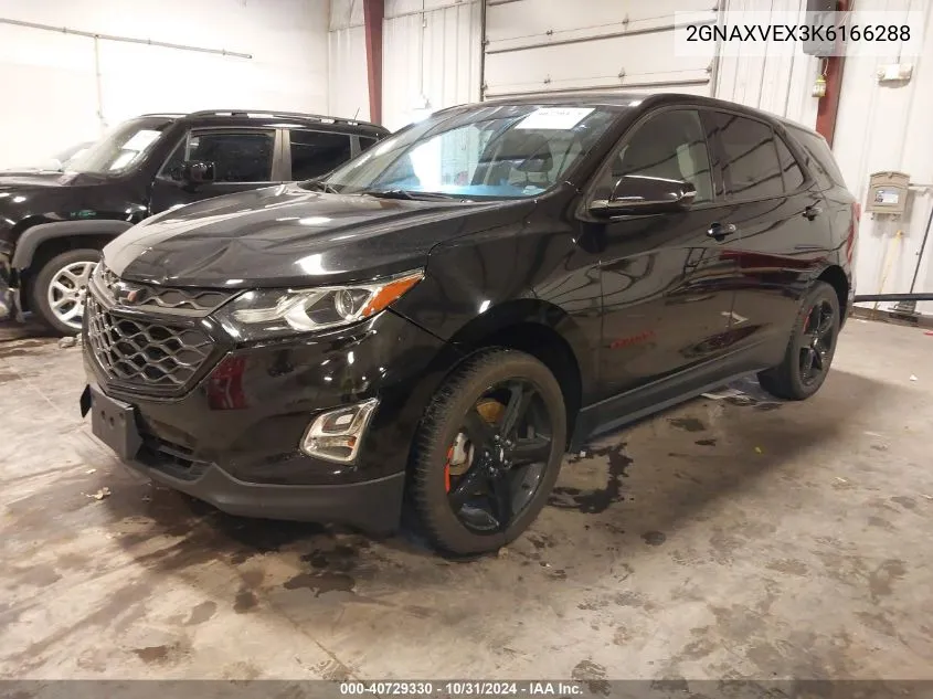 2019 Chevrolet Equinox Lt VIN: 2GNAXVEX3K6166288 Lot: 40729330