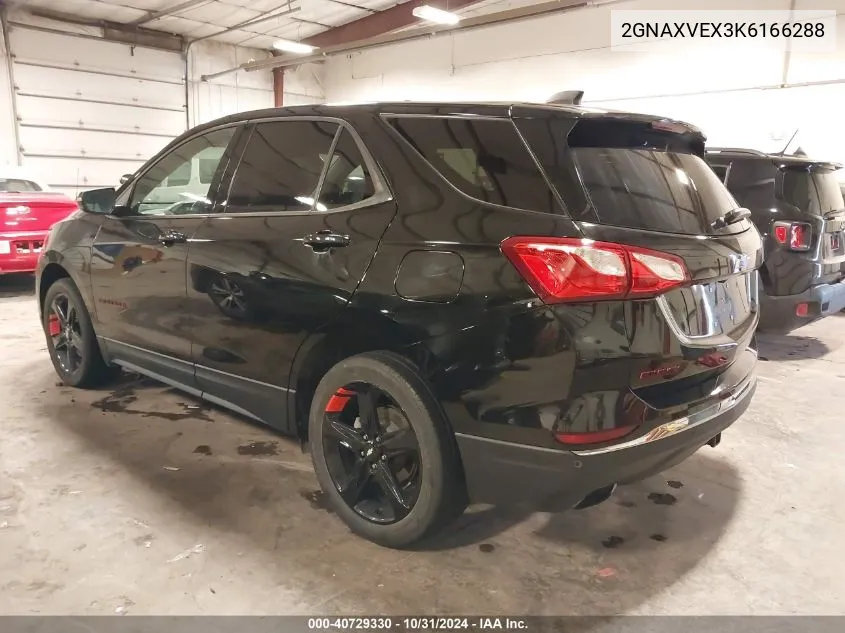 2019 Chevrolet Equinox Lt VIN: 2GNAXVEX3K6166288 Lot: 40729330