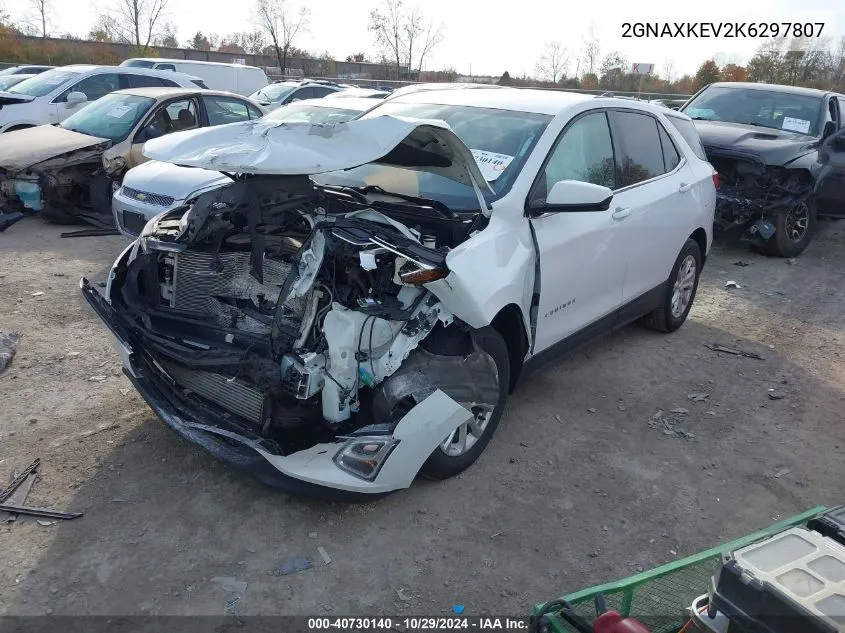 2019 Chevrolet Equinox Lt VIN: 2GNAXKEV2K6297807 Lot: 40730140