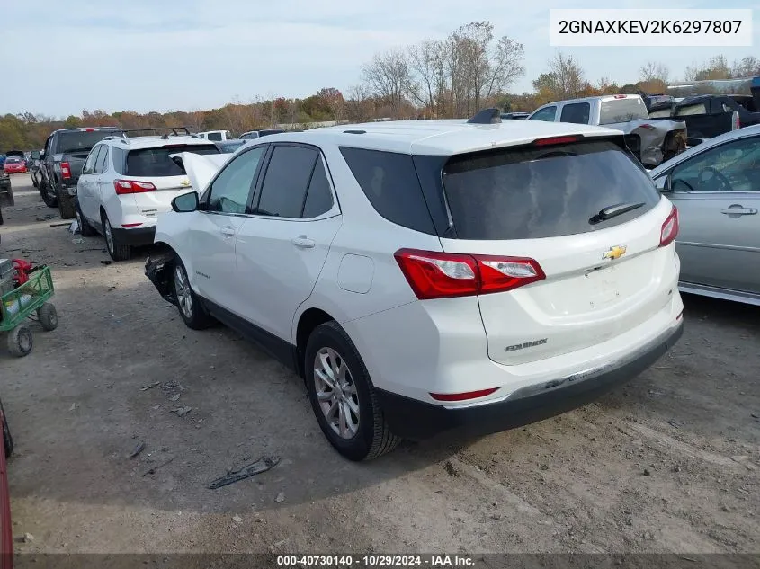 2019 Chevrolet Equinox Lt VIN: 2GNAXKEV2K6297807 Lot: 40730140