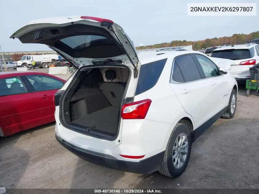 2019 Chevrolet Equinox Lt VIN: 2GNAXKEV2K6297807 Lot: 40730140