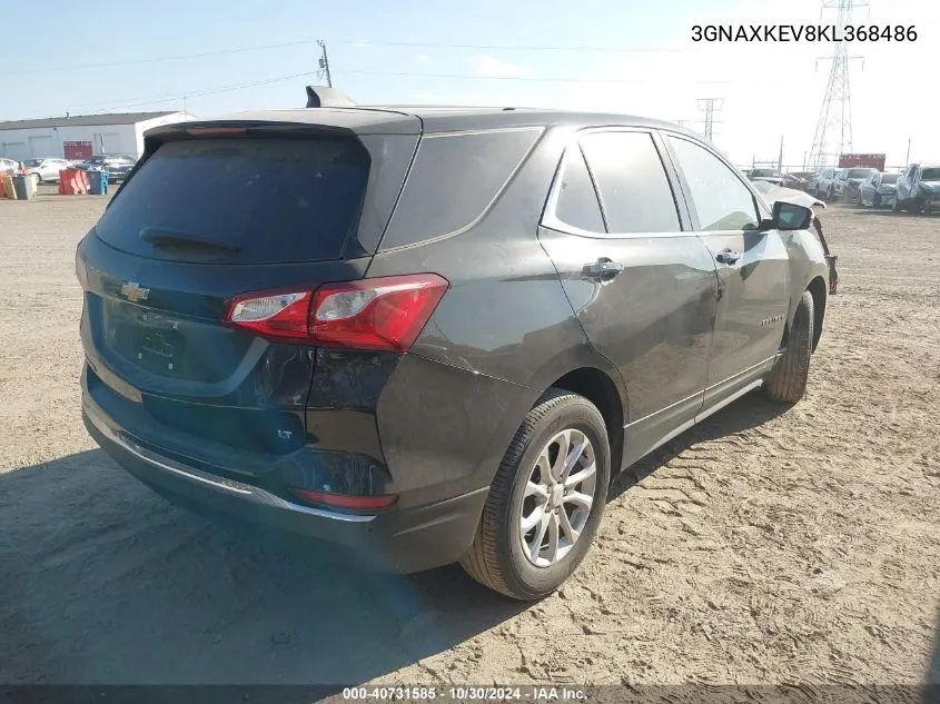 2019 Chevrolet Equinox Lt VIN: 3GNAXKEV8KL368486 Lot: 40731585