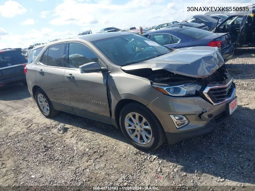 2019 Chevrolet Equinox Lt VIN: 3GNAXKEVXKS550535 Lot: 40733103