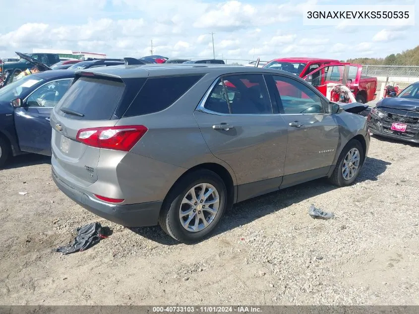 2019 Chevrolet Equinox Lt VIN: 3GNAXKEVXKS550535 Lot: 40733103