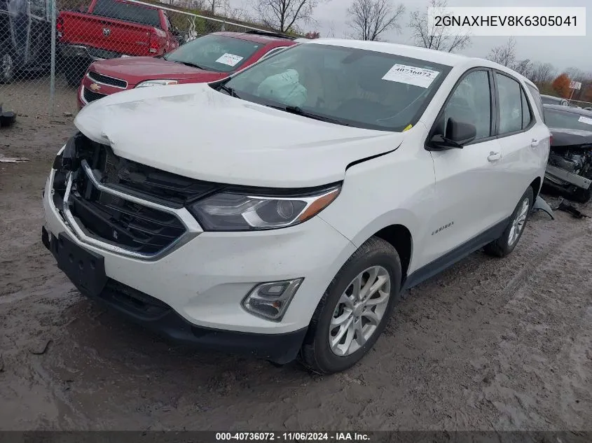 2019 Chevrolet Equinox Ls VIN: 2GNAXHEV8K6305041 Lot: 40736072