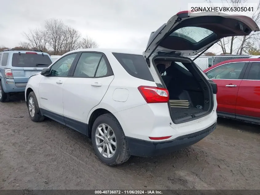 2019 Chevrolet Equinox Ls VIN: 2GNAXHEV8K6305041 Lot: 40736072