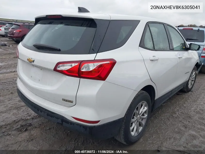 2019 Chevrolet Equinox Ls VIN: 2GNAXHEV8K6305041 Lot: 40736072