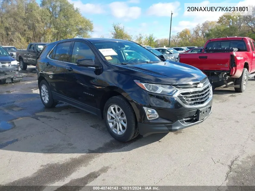 2019 Chevrolet Equinox Lt VIN: 2GNAXUEV7K6231801 Lot: 40740143