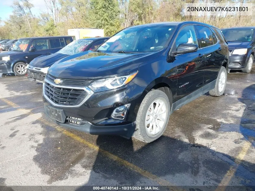 2019 Chevrolet Equinox Lt VIN: 2GNAXUEV7K6231801 Lot: 40740143