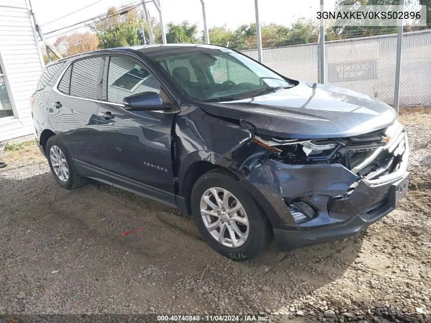 2019 Chevrolet Equinox Lt VIN: 3GNAXKEV0KS502896 Lot: 40740848