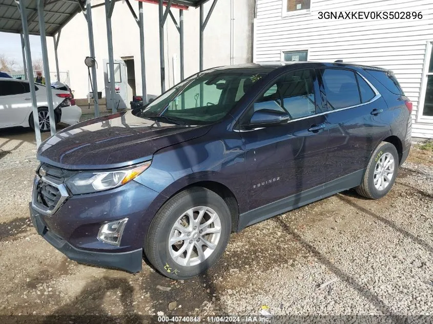 2019 Chevrolet Equinox Lt VIN: 3GNAXKEV0KS502896 Lot: 40740848