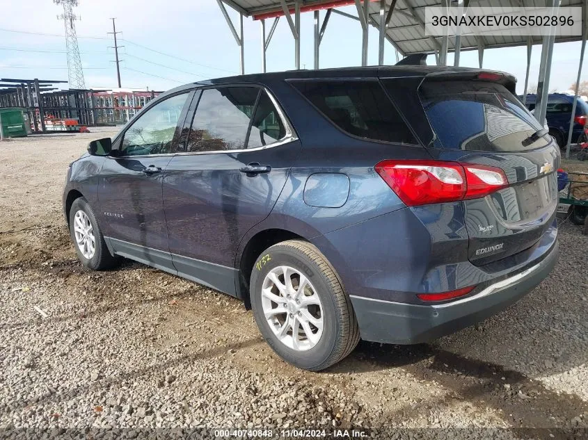 2019 Chevrolet Equinox Lt VIN: 3GNAXKEV0KS502896 Lot: 40740848