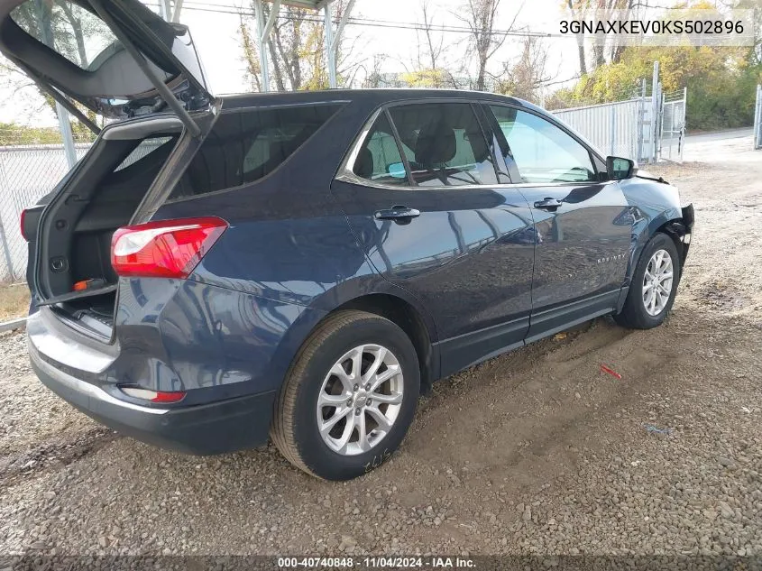 2019 Chevrolet Equinox Lt VIN: 3GNAXKEV0KS502896 Lot: 40740848