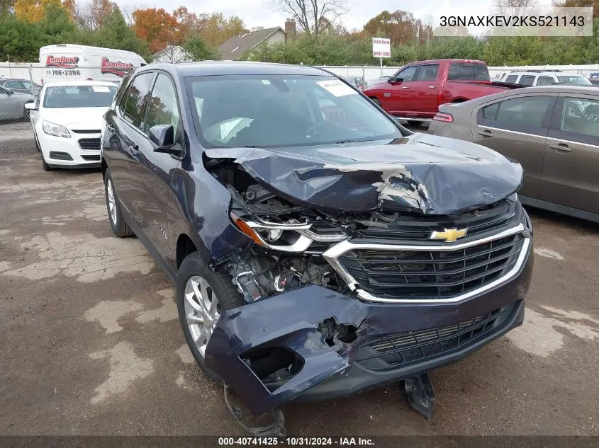 2019 Chevrolet Equinox Lt VIN: 3GNAXKEV2KS521143 Lot: 40741425