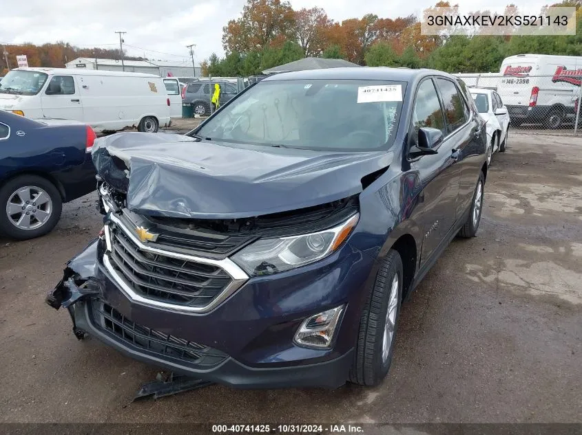 2019 Chevrolet Equinox Lt VIN: 3GNAXKEV2KS521143 Lot: 40741425