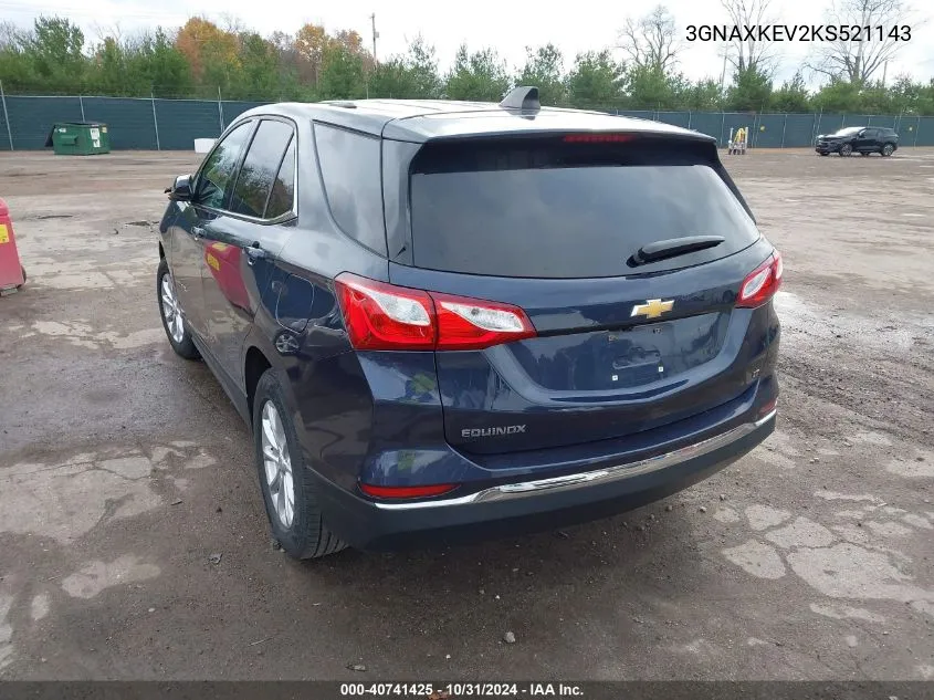 3GNAXKEV2KS521143 2019 Chevrolet Equinox Lt