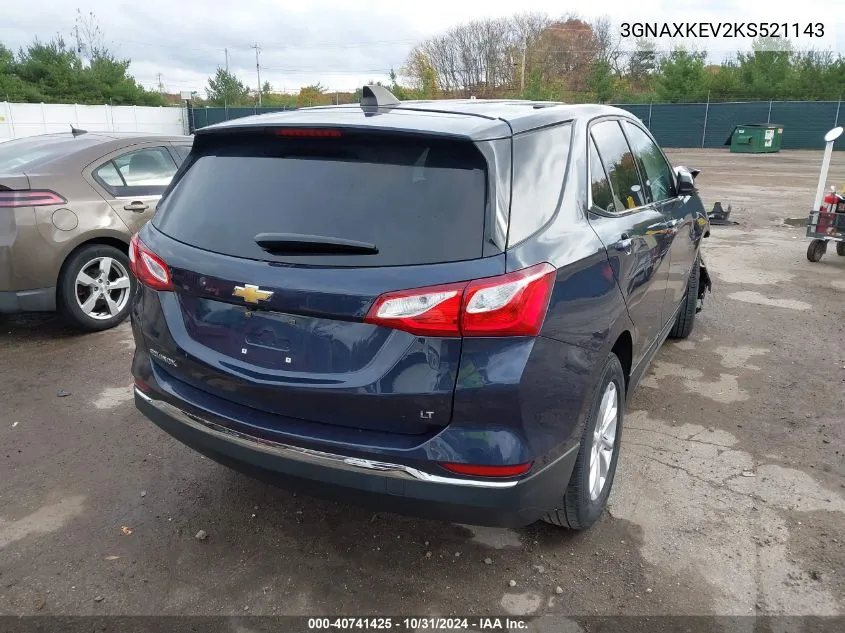 2019 Chevrolet Equinox Lt VIN: 3GNAXKEV2KS521143 Lot: 40741425